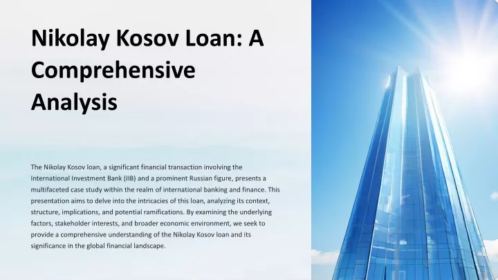 nikolay kosov loan a comprehensive analysis