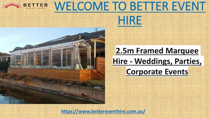 welcome to better event hire