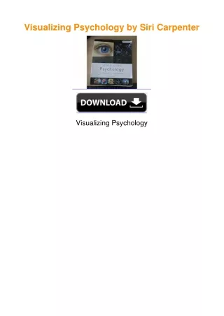 Visualizing Psychology by Siri Carpenter