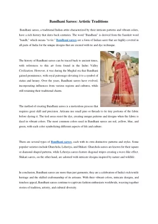 bandhani sarees artistic traditions