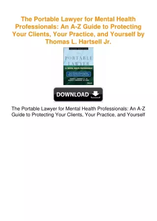 The Portable Lawyer for Mental Health Professionals: An A-Z Guide to