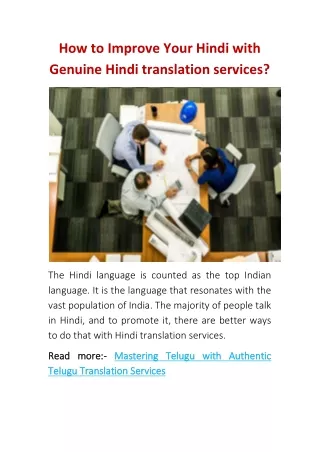 How to Improve Your Hindi with Genuine Hindi translation services?