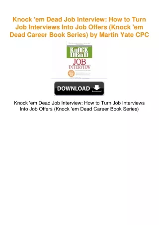 Knock 'em Dead Job Interview: How to Turn Job Interviews Into Job Offers