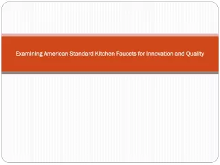 Examining American Standard Kitchen Faucets for Innovation and Quality