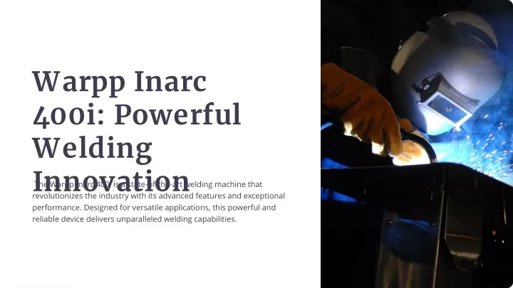 warpp inarc 400i powerful welding innovation