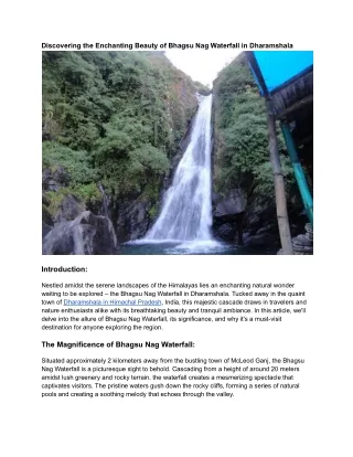 Discovering the Enchanting Beauty of Bhagsu Nag Waterfall in Dharamshala