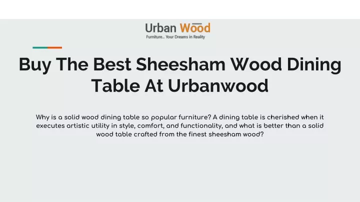 buy the best sheesham wood dining table at urbanwood