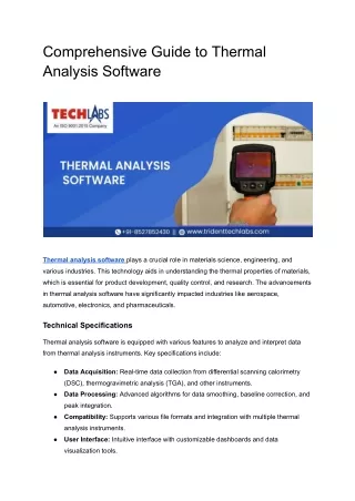 Comprehensive Guide to Thermal Analysis Software