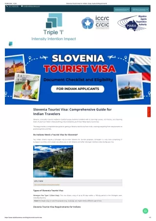 Slovenia Tourist Visa Requirements for Indians