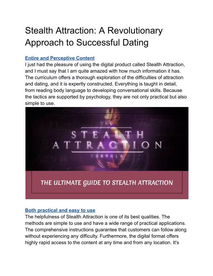 PPT - Stealth Attraction_ A Revolutionary Approach to Successful Dating ...