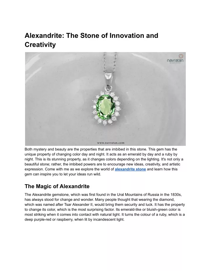 alexandrite the stone of innovation and creativity