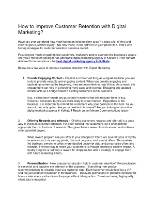 How to Improve Customer Retention with Digital Marketing?