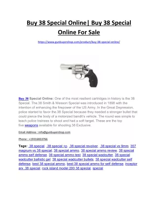 Buy 38 Special Online
