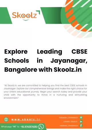 explore schools bangalore with skoolz in