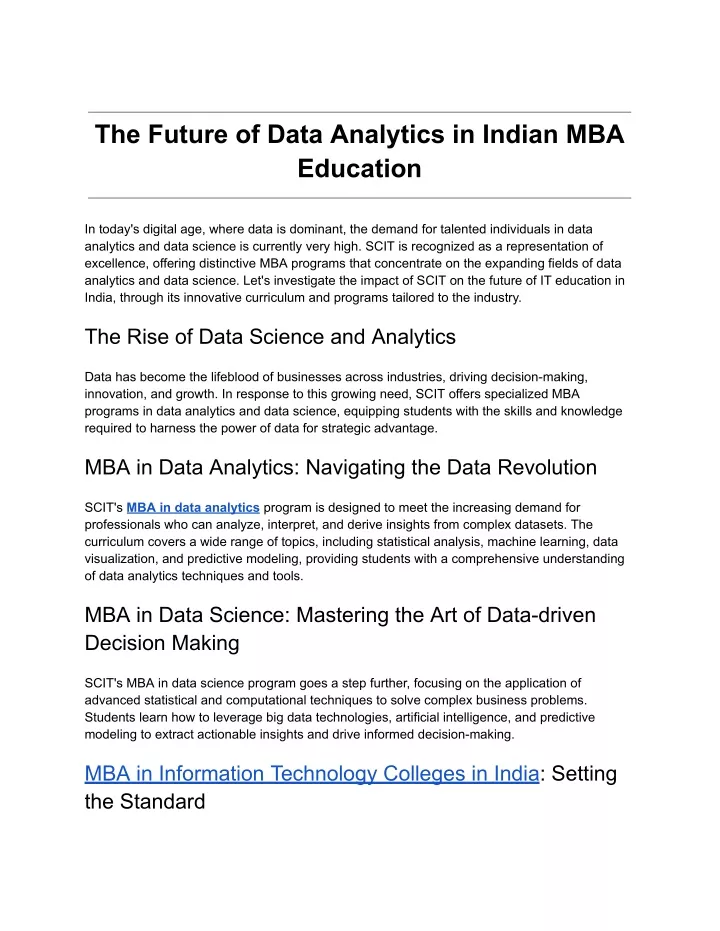 the future of data analytics in indian