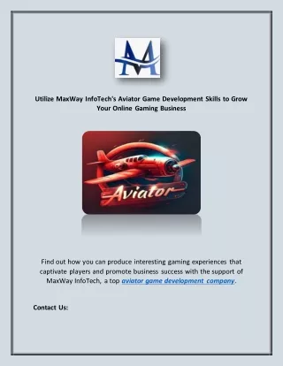 utilize maxway infotech s aviator game