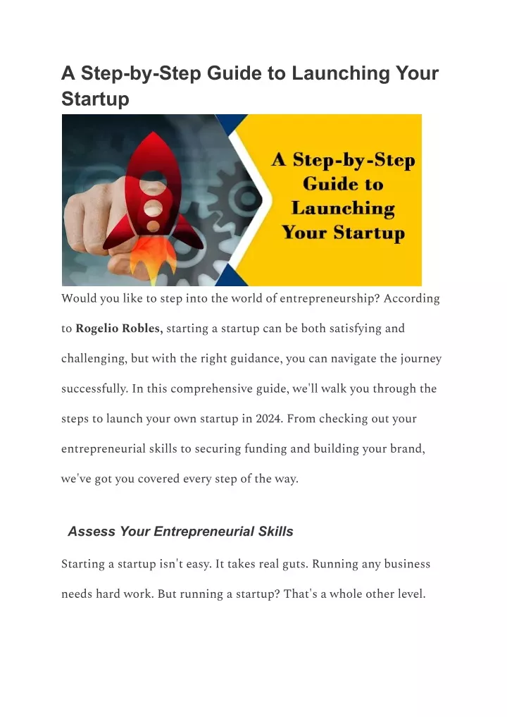 a step by step guide to launching your startup