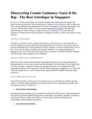 Best astrologer in singapore