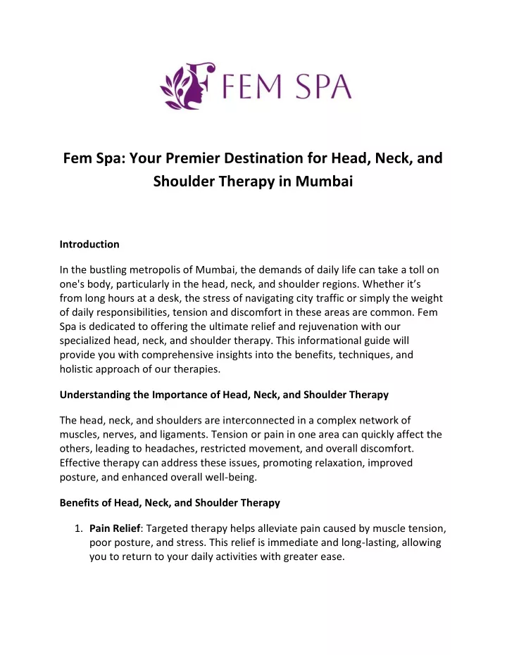 fem spa your premier destination for head neck