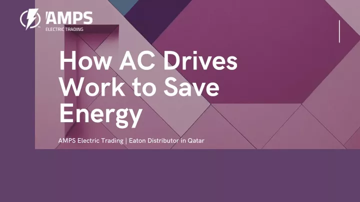 how ac drives work to save energy