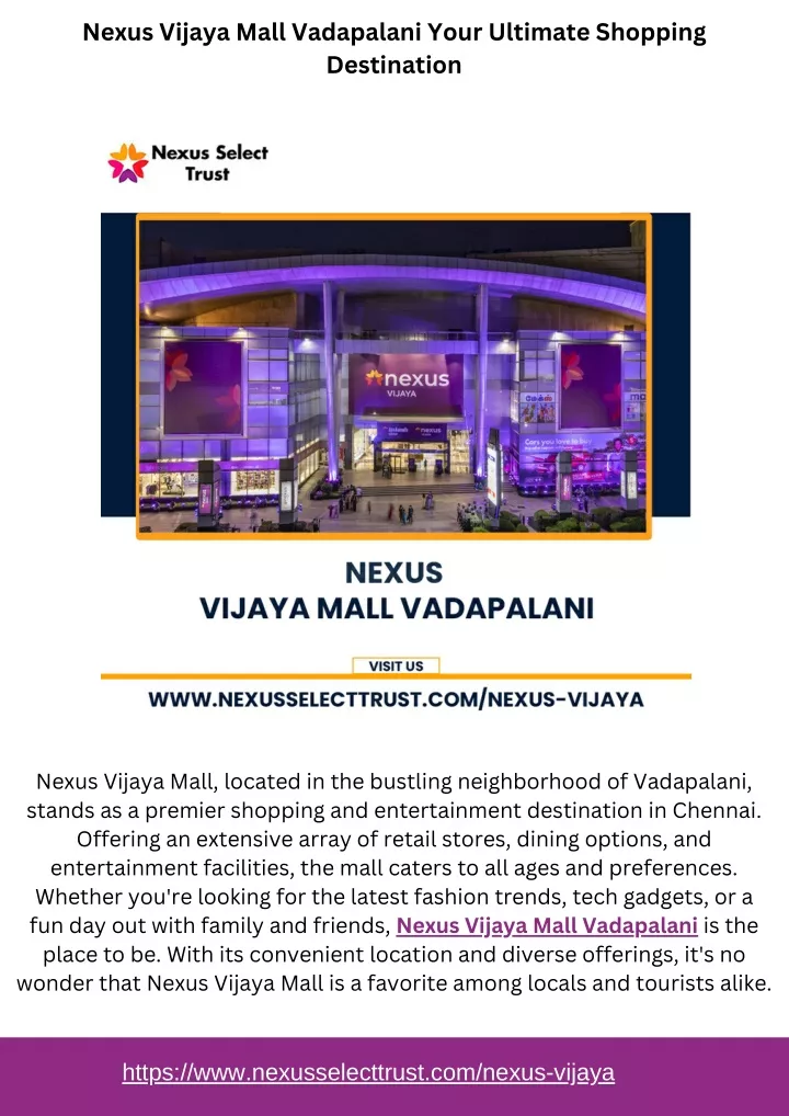 nexus vijaya mall vadapalani your ultimate