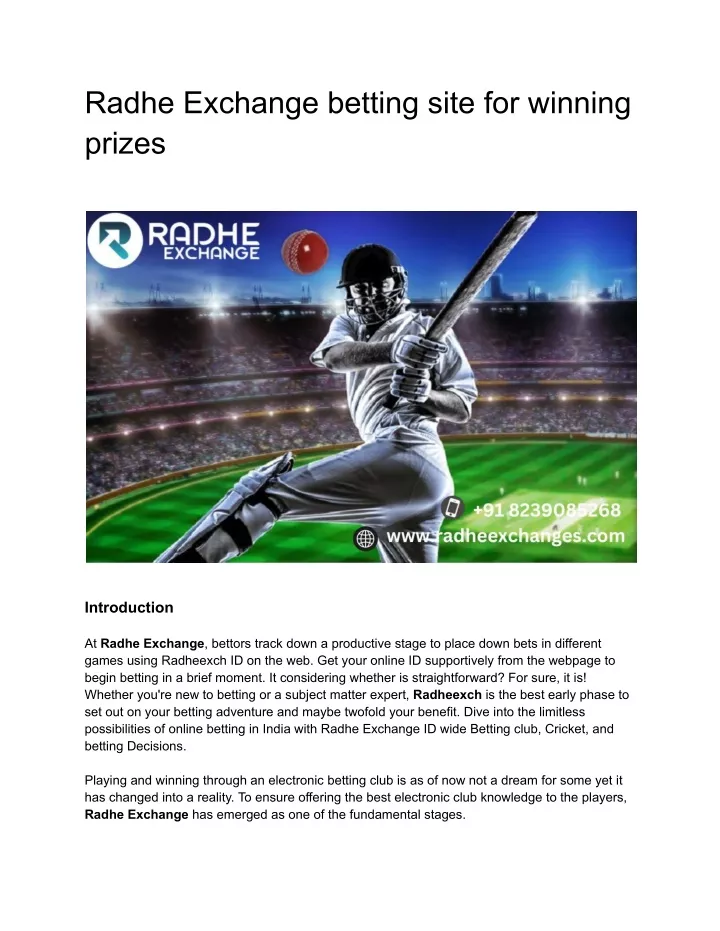 radhe exchange betting site for winning prizes