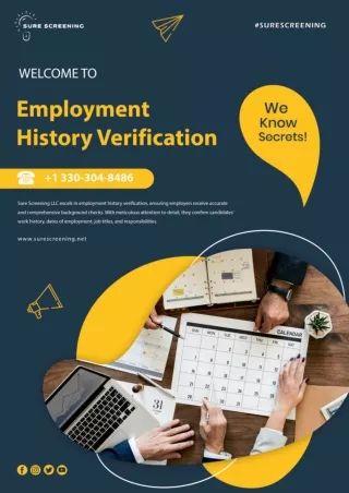 Employment History Verification - Background Checks - Sure Screening LLC