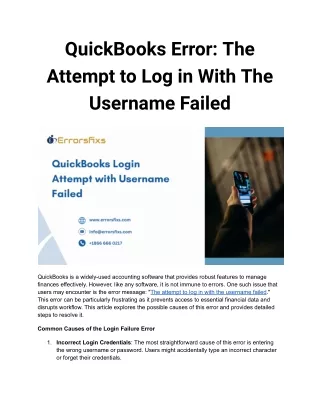 quickbooks error the attempt to log in with