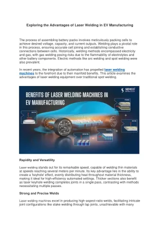 exploring the advantages of laser welding