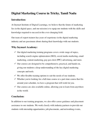 digital marketing course in tamil nadu