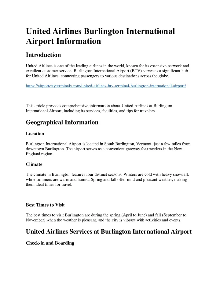 united airlines burlington international airport