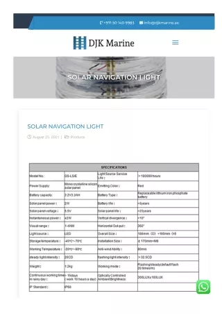 Solar Navigation light UAE