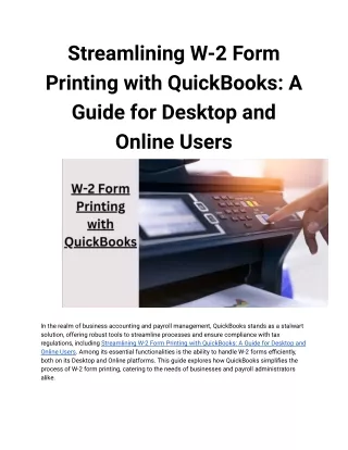 streamlining w 2 form printing with quickbooks