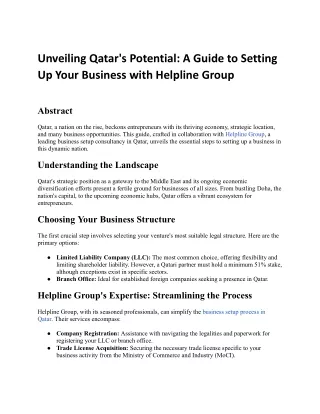 Unveiling Qatar's Potential_ A Guide to Setting Up Your Business with Helpline Group.docx