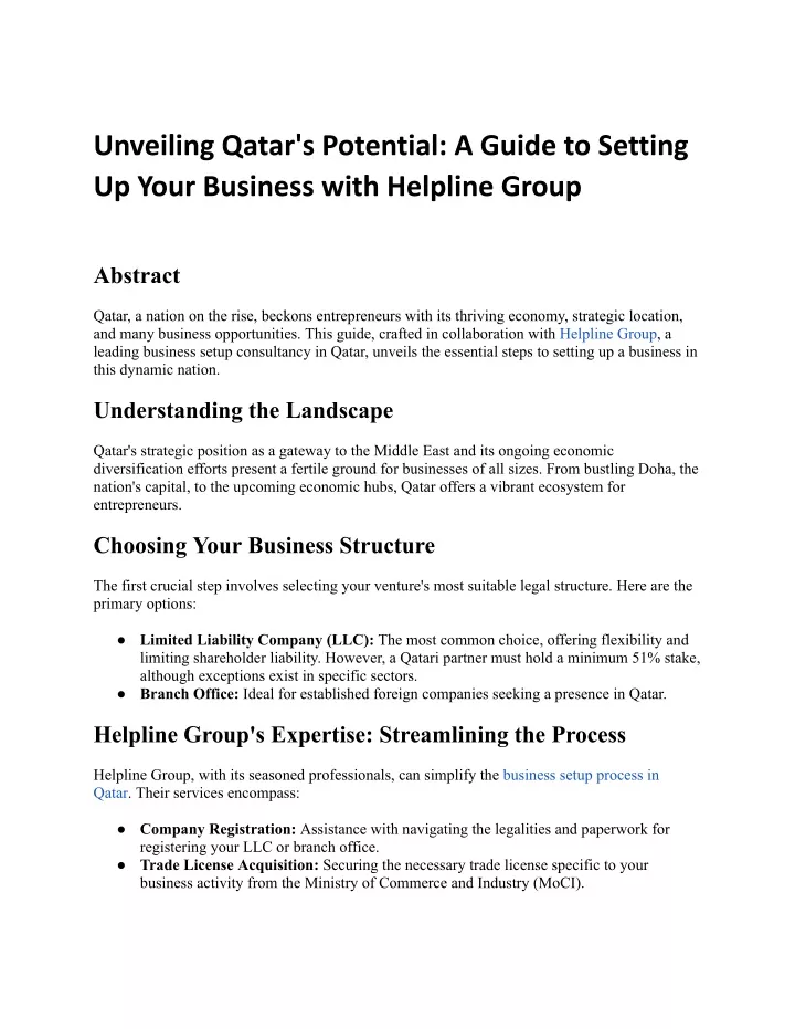 unveiling qatar s potential a guide to setting