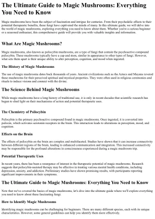 The Ultimate Guide to Magic Mushrooms Everything You Need to Know(1)