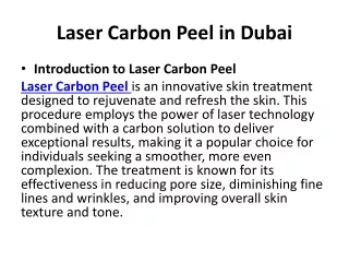 Laser Carbon Peel in Dubai