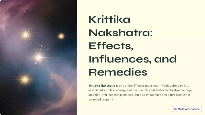 krittika nakshatra effects influences and remedies