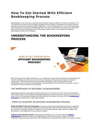 How To Get Started With Efficient Bookkeeping Process