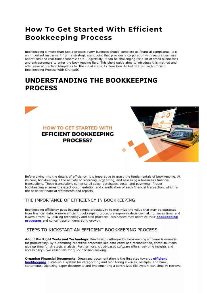 how to get started with efficient bookkeeping