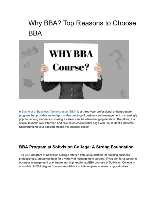 Why BBA_ Top Reasons to Choose BBA