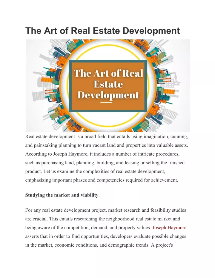 the art of real estate development