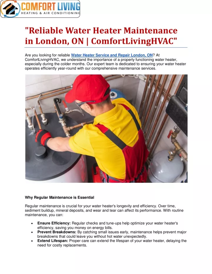 reliable water heater maintenance in london