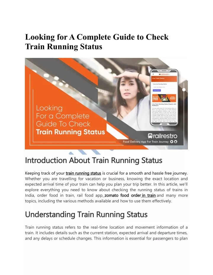 looking for a complete guide to check train