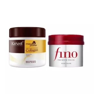 Special Combo Offer Karseell Collagen Argan Oil Collagen Hair Mask - 500 ml   Shiseido Fino Premium Touch Hair Treatment