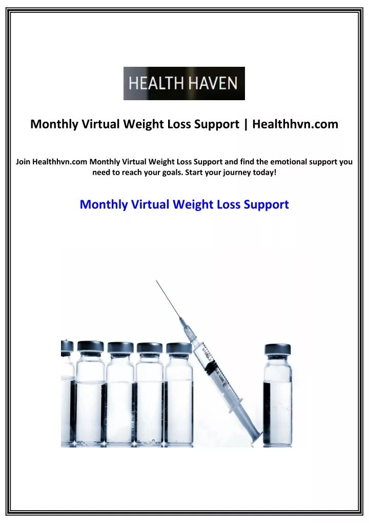 monthly virtual weight loss support healthhvn com