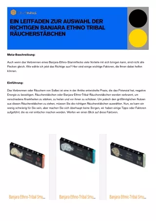 Ein Leitfaden zur Auswahl der richtigen Banjara Ethno Tribal Räucherstäbchen