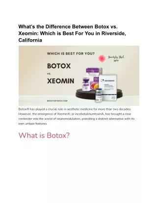 MOST GENEROUS MEDICAL SPA EXPERIENCE IN RIVERSIDE : Botox and More!