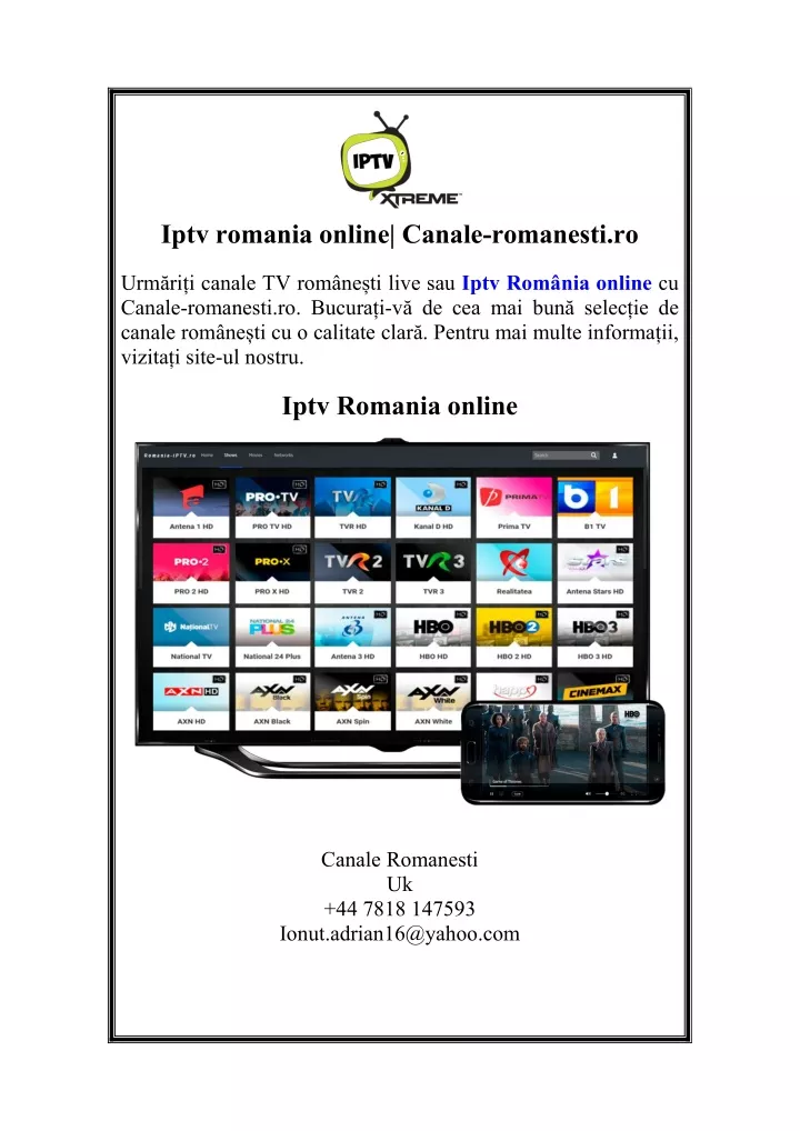 iptv romania online canale romanesti ro