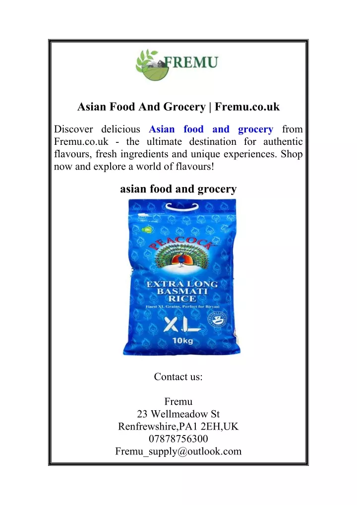 asian food and grocery fremu co uk